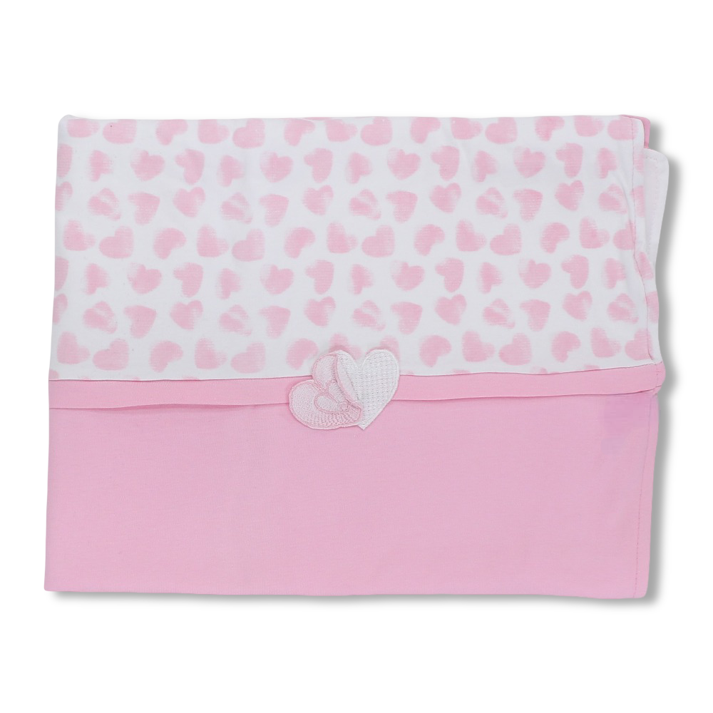 Cotton Baby Blanket – Hearts Print