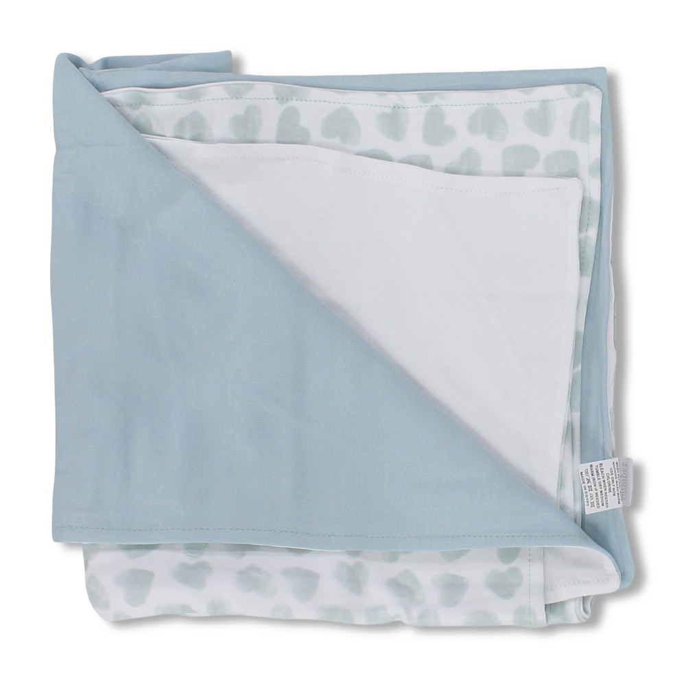 Cotton Baby Blanket – Hearts Print