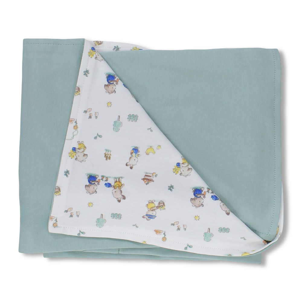 Cotton Baby Blanket  – Tractor Embroidery