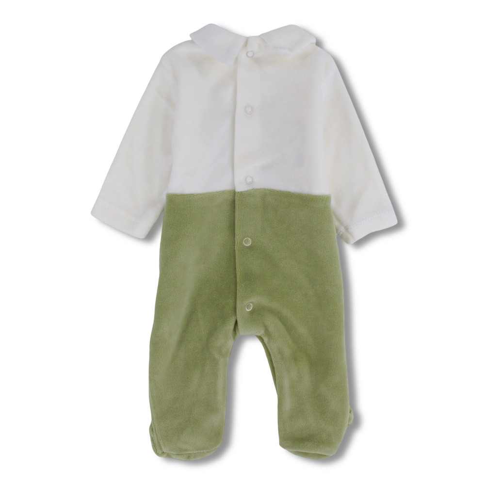 Baby Boys Velvet Baby Footie - Lion and Bear Design