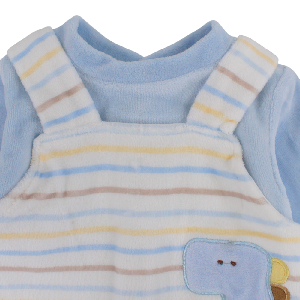 Baby Boys Velvet Baby Footie - Dinosaur Design