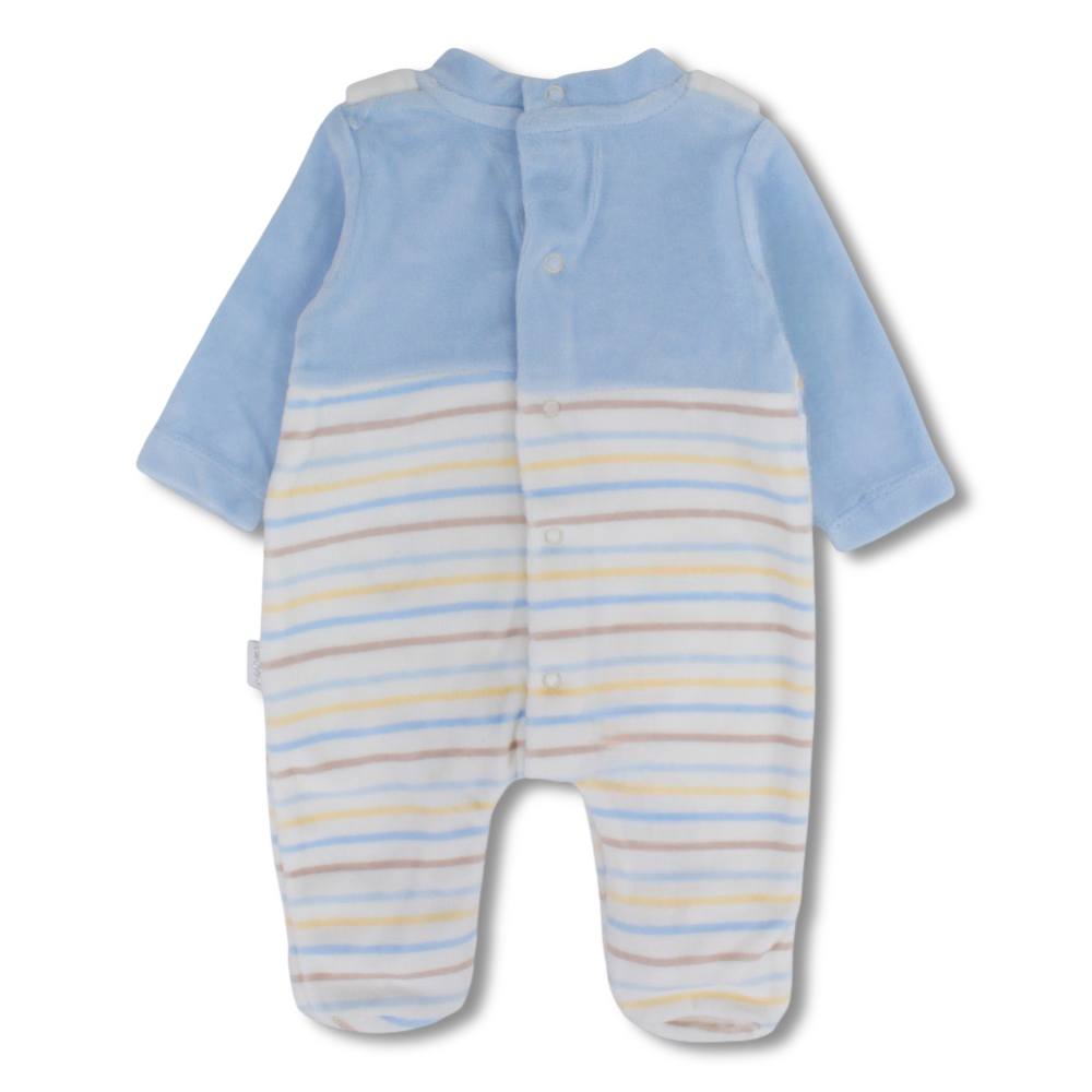 Baby Boys Velvet Baby Footie - Dinosaur Design