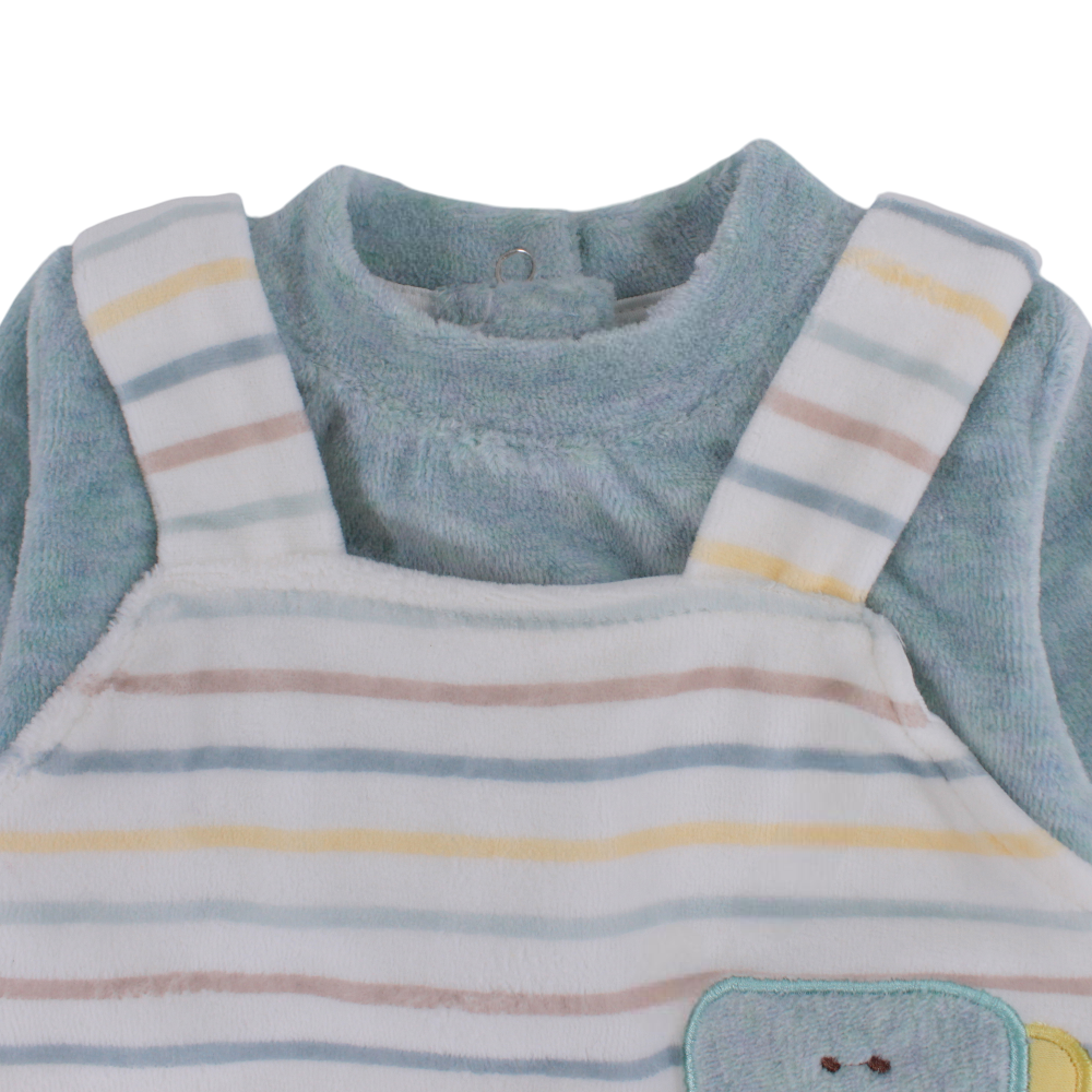 Baby Boys Velvet Baby Footie - Dinosaur Design