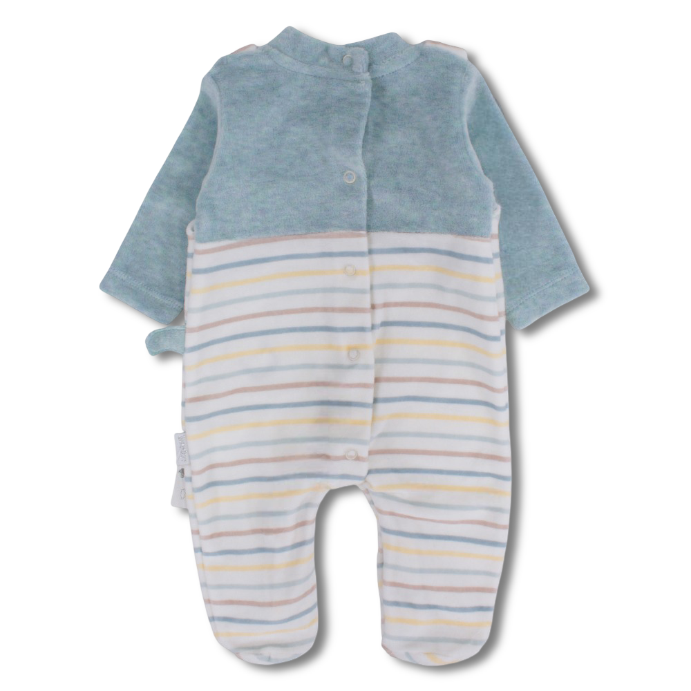 Baby Boys Velvet Baby Footie - Dinosaur Design