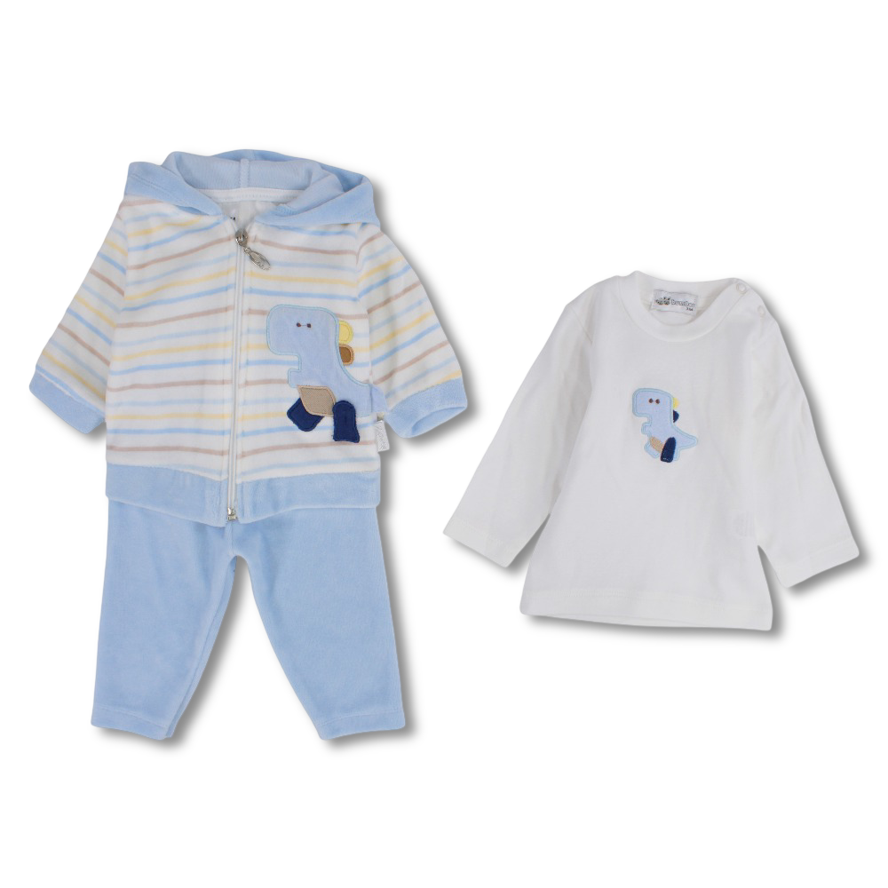 Baby Boys Velvet Pajama Set - Dinosaur Design