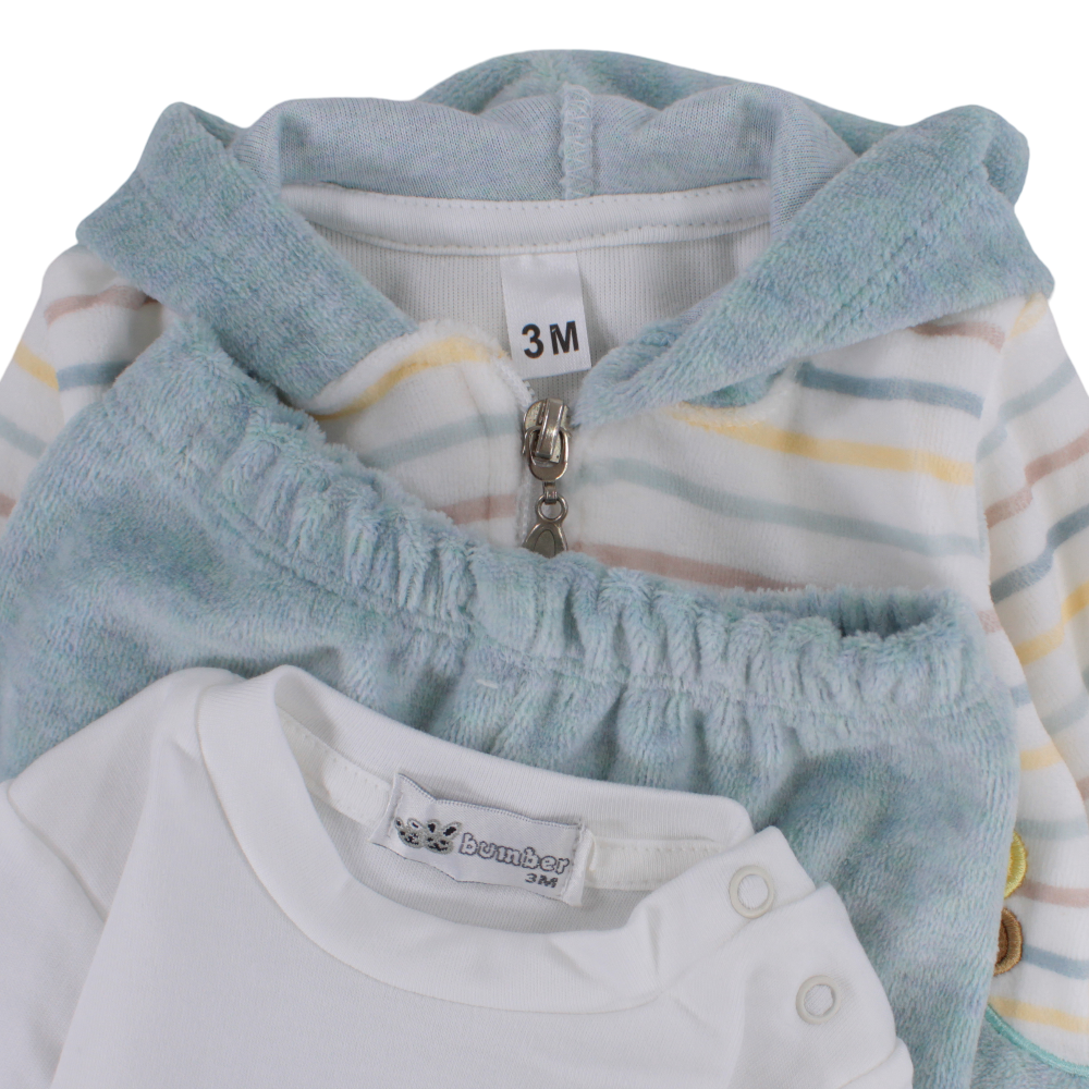 Baby Boys Velvet Pajama Set - Dinosaur Design
