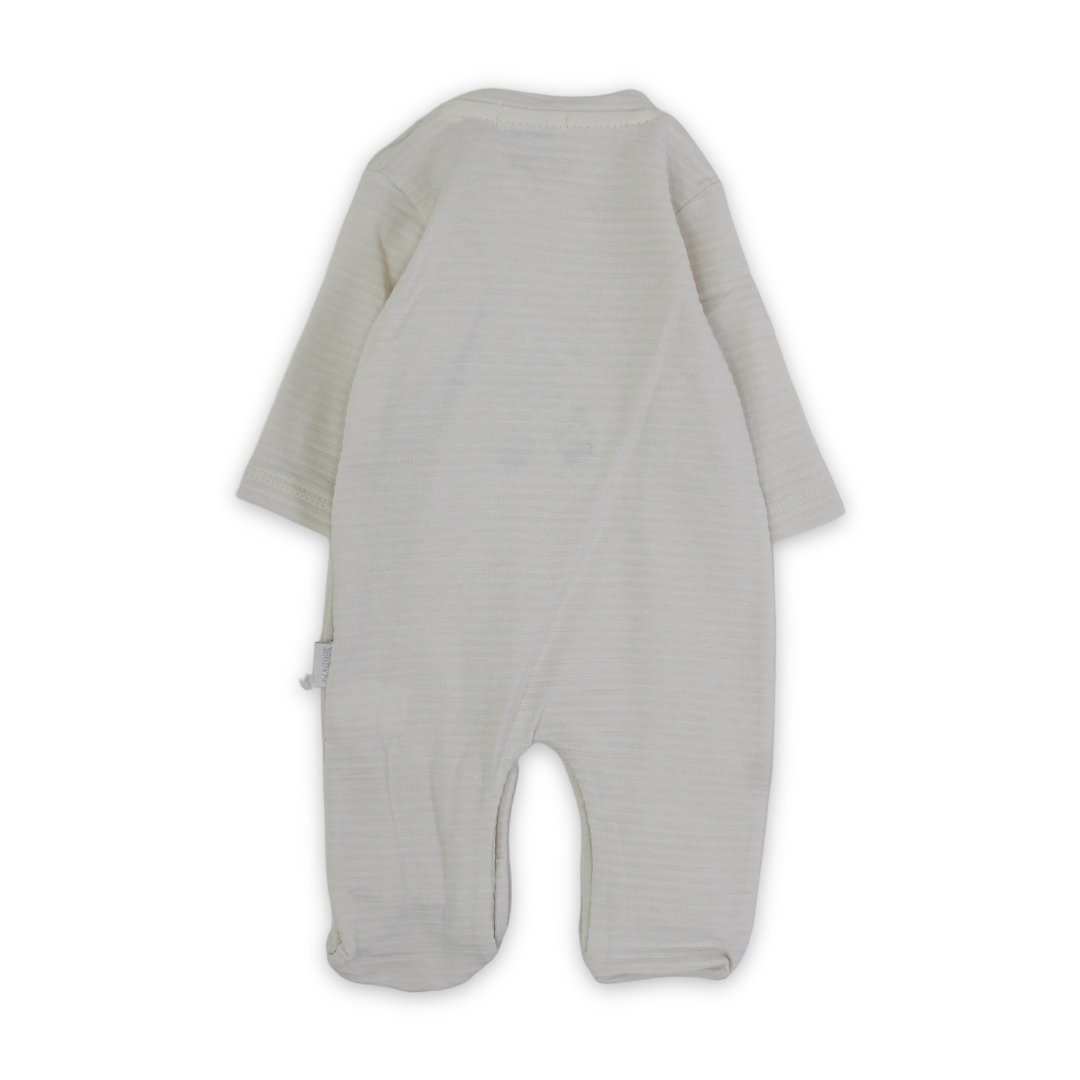 Baby Boys Cotton Baby Footie – Teddy Bear on Motorcycle Embroidery