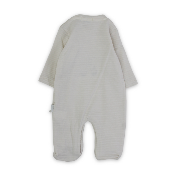 Baby Boys Cotton Baby Footie – Teddy Bear on Motorcycle Embroidery