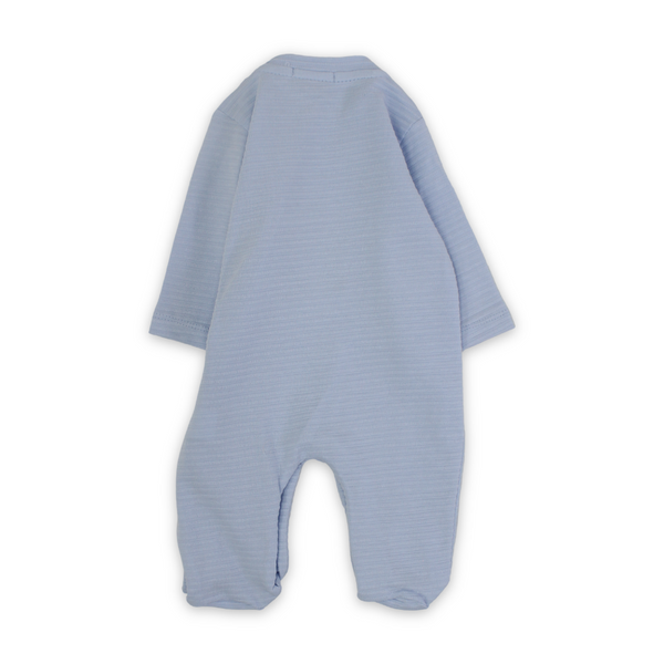Baby Boys Cotton Baby Footie – Teddy Bear on Motorcycle Embroidery