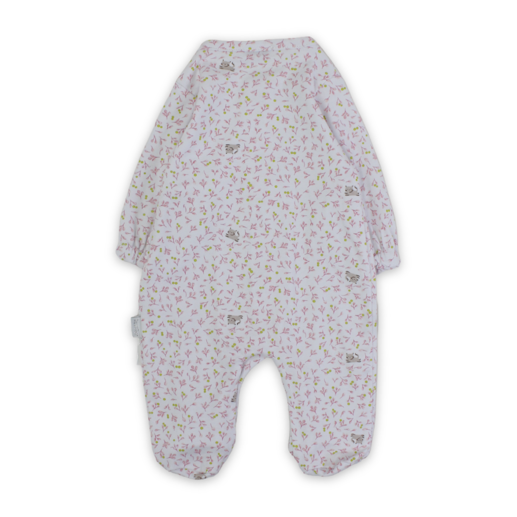 Baby Girls Cotton Baby Footie – with Bow Design