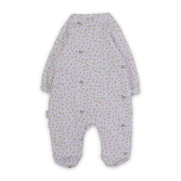 Baby Girls Cotton Baby Footie – with Bow Design