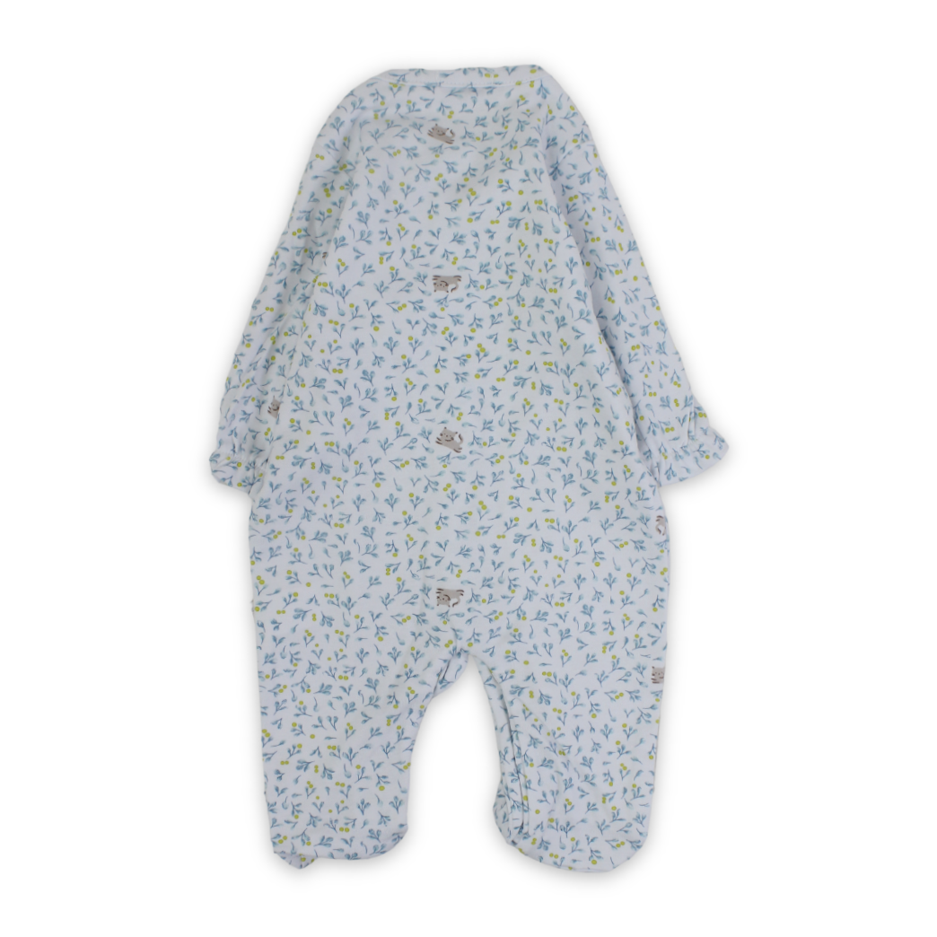 Baby Girls Cotton Baby Footie – with Bow Design