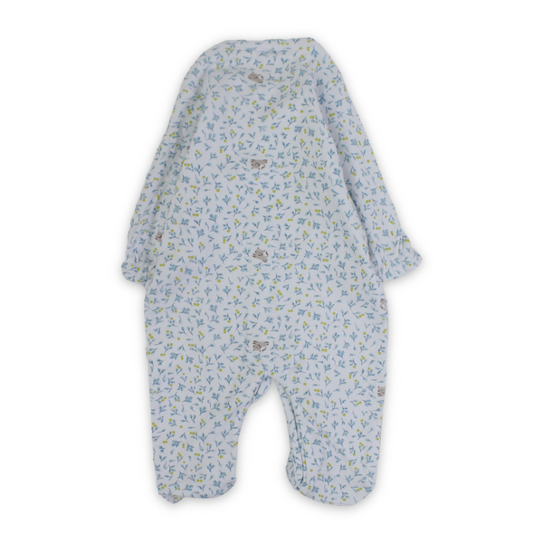 Baby Girls Cotton Baby Footie – with Bow Design