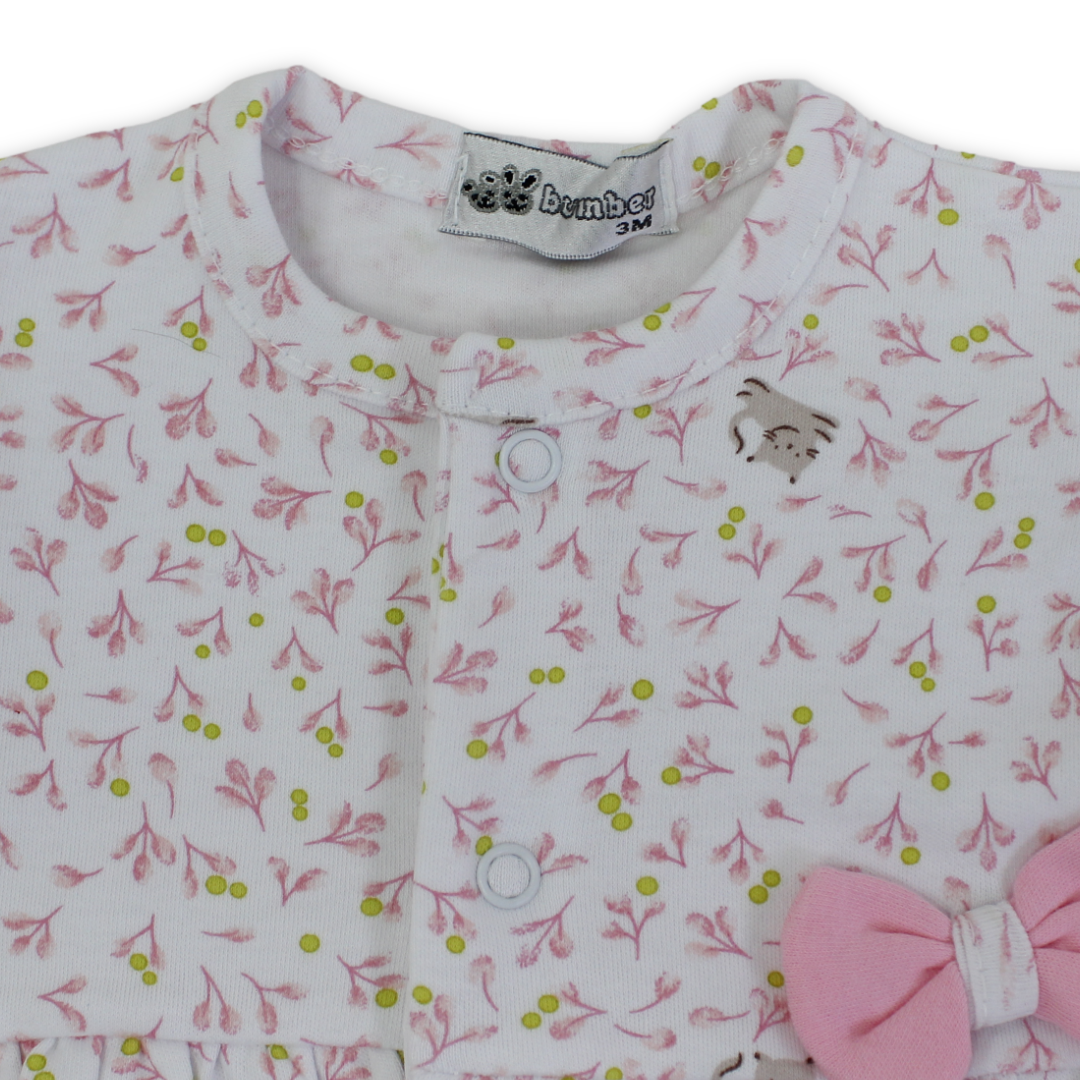 Baby Girls Cotton Romper – with Bow Design