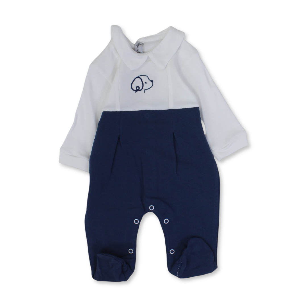Baby Boys Cotton Baby Footie – with Puppy Print