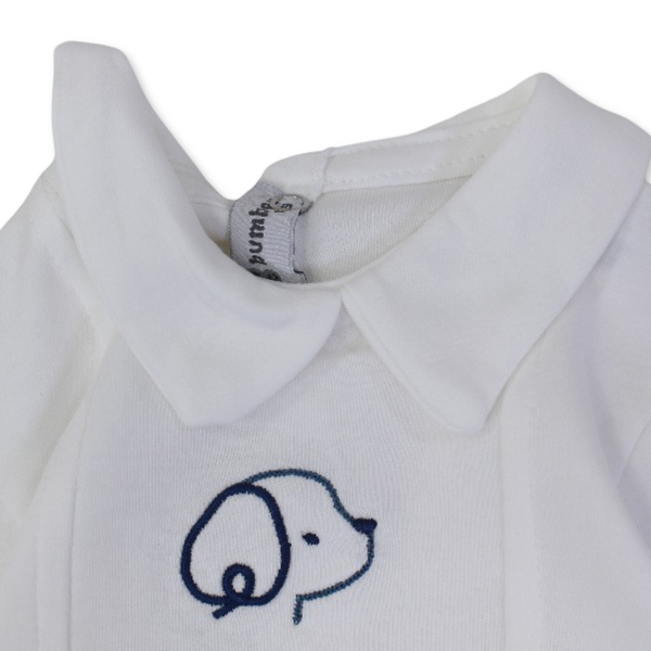 Baby Boys Cotton Baby Footie – with Puppy Print