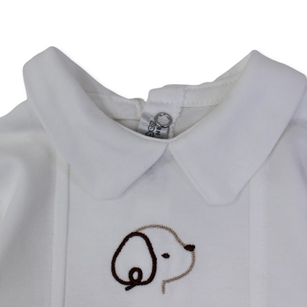 Baby Boys Cotton Baby Footie – with Puppy Print