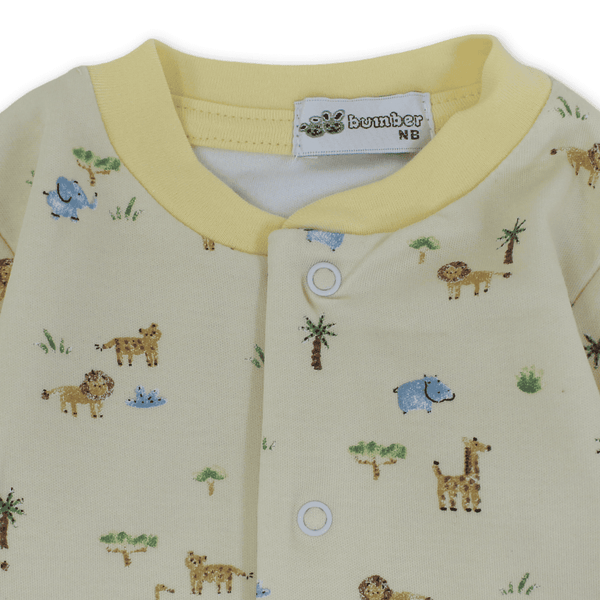 Baby Boys Cotton Baby Footie Onesie – Animals Print