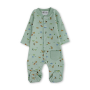 Baby Boys Cotton Baby Footie Onesie – Animals Print