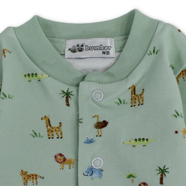 Baby Boys Cotton Baby Footie Onesie – Animals Print