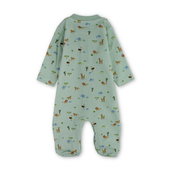 Baby Boys Cotton Baby Footie Onesie – Animals Print