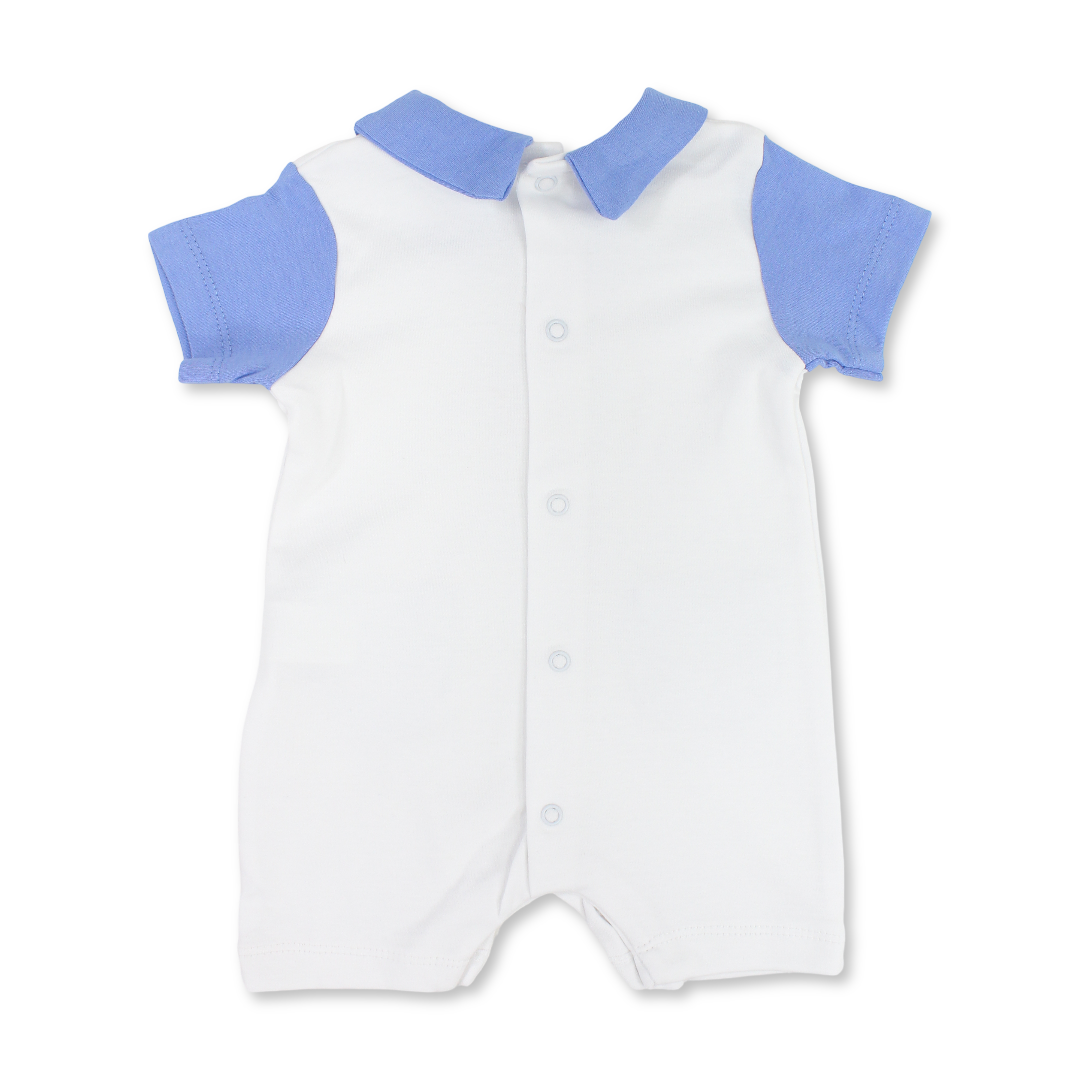 Baby Boys Cotton Romper – Teddy Bear Print