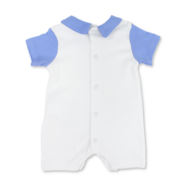 Baby Boys Cotton Romper – Teddy Bear Print