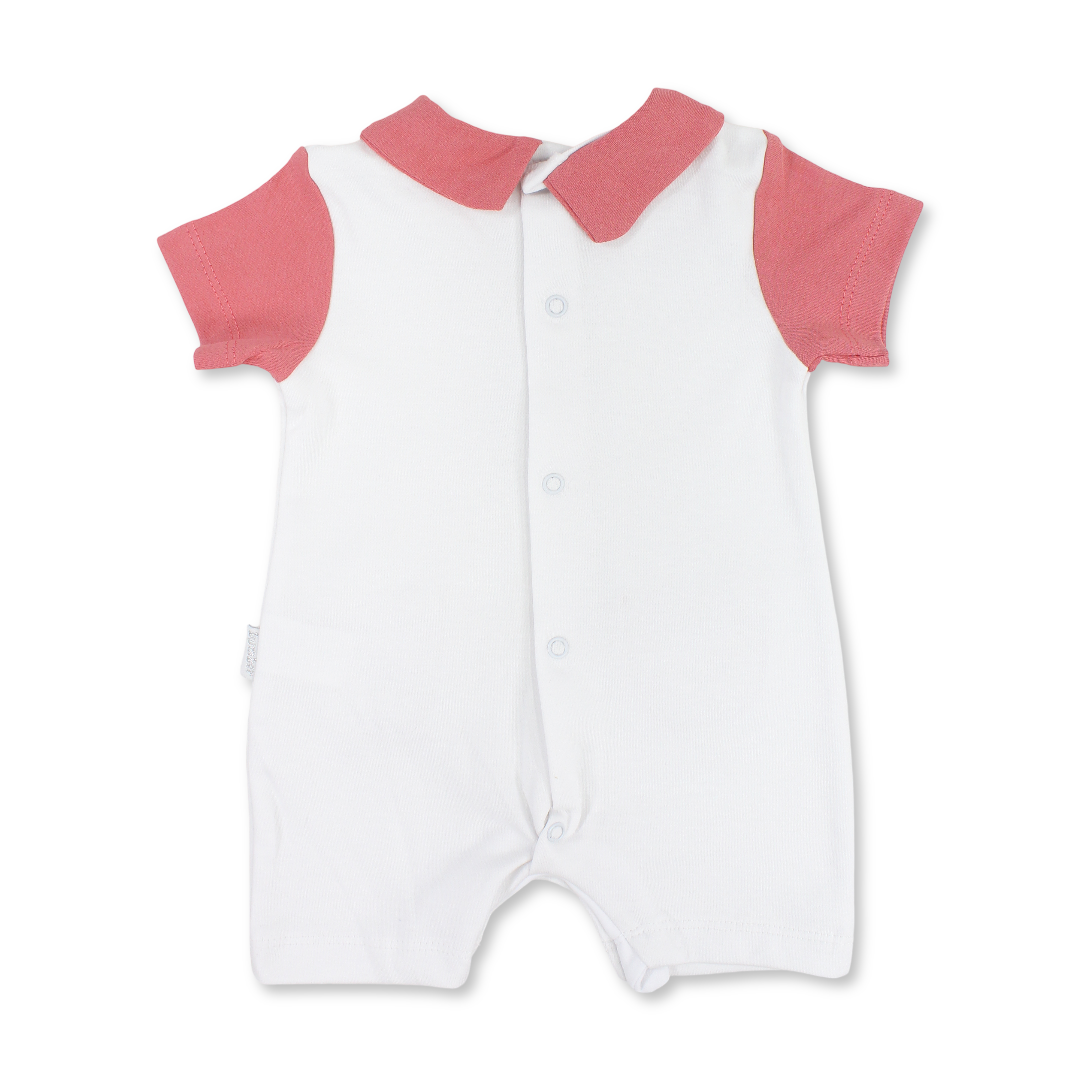 Baby Boys Cotton Romper – Teddy Bear Print