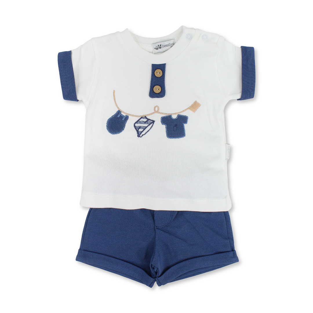 Baby Boys Cotton Pajama – Clothesline Print