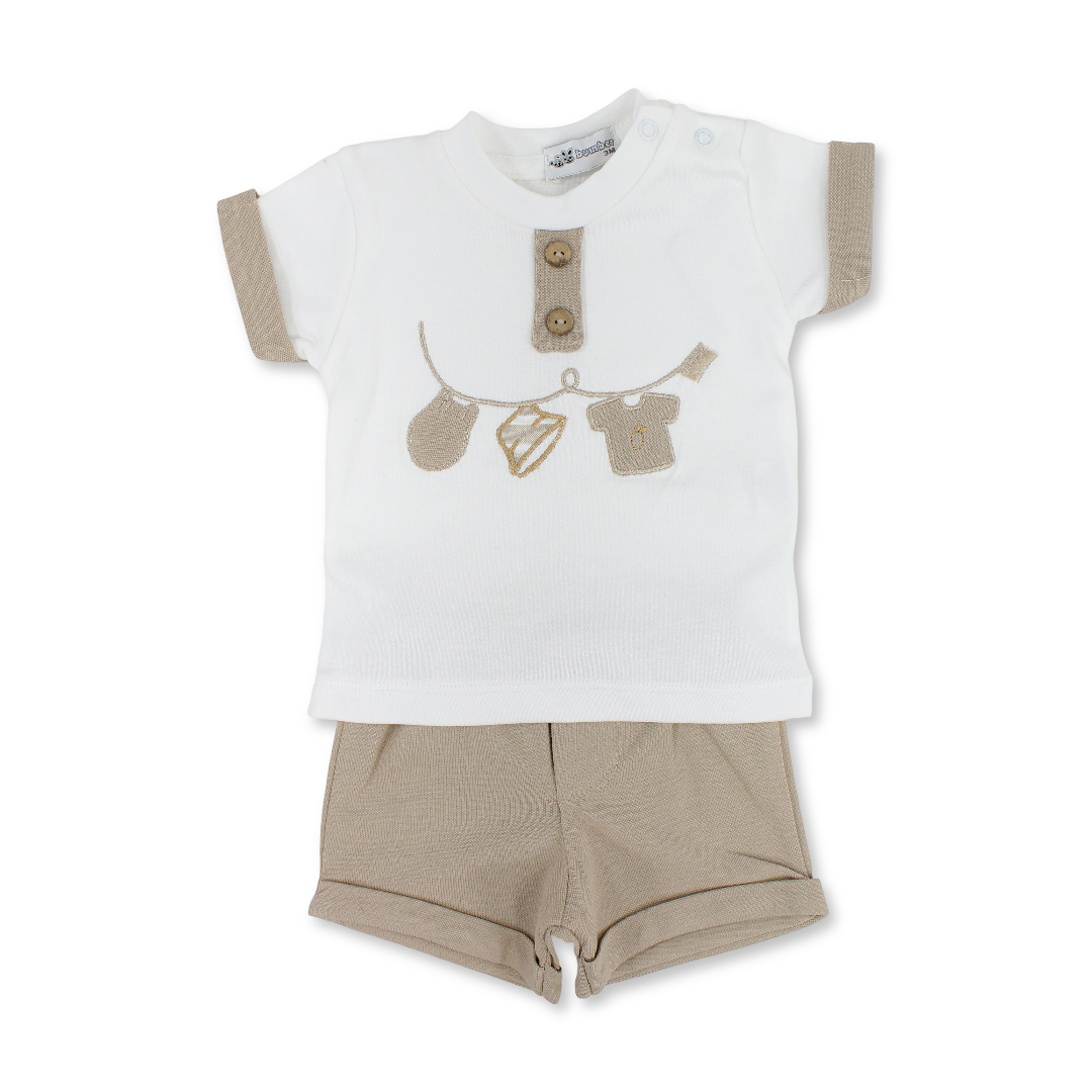 Baby Boys Cotton Pajama – Clothesline Print