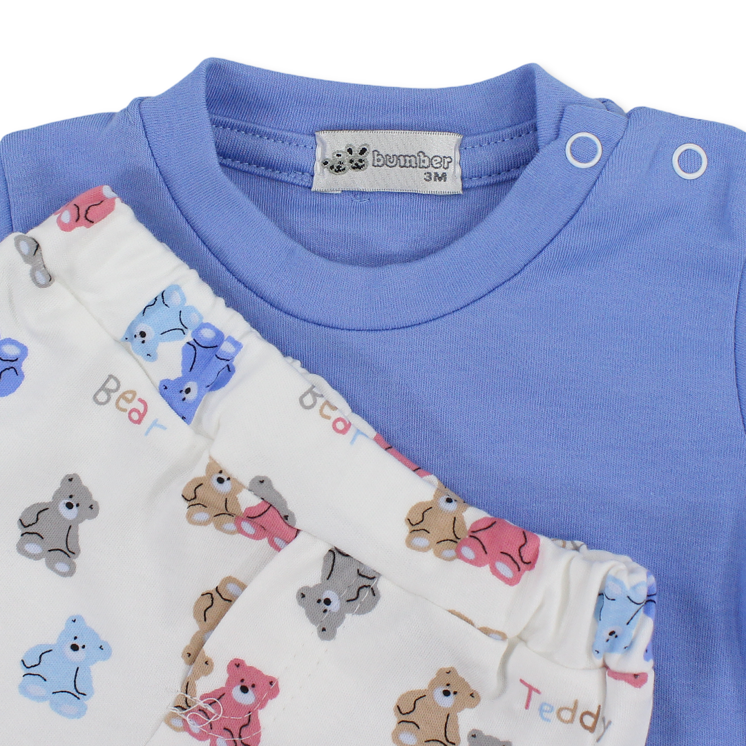 Baby Boys Cotton Pajama – Teddy Bear Print