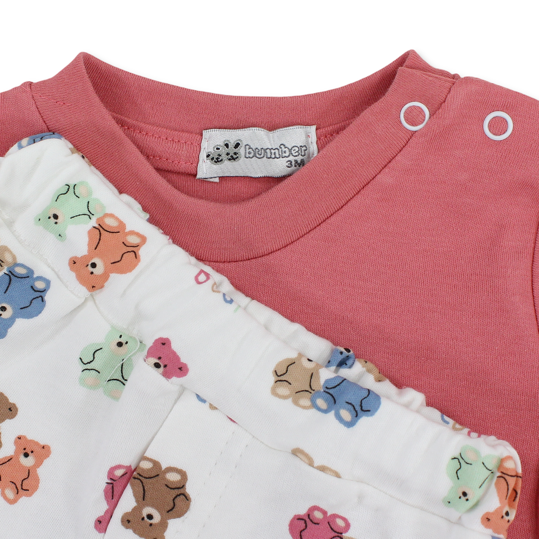 Baby Boys Cotton Pajama – Teddy Bear Print
