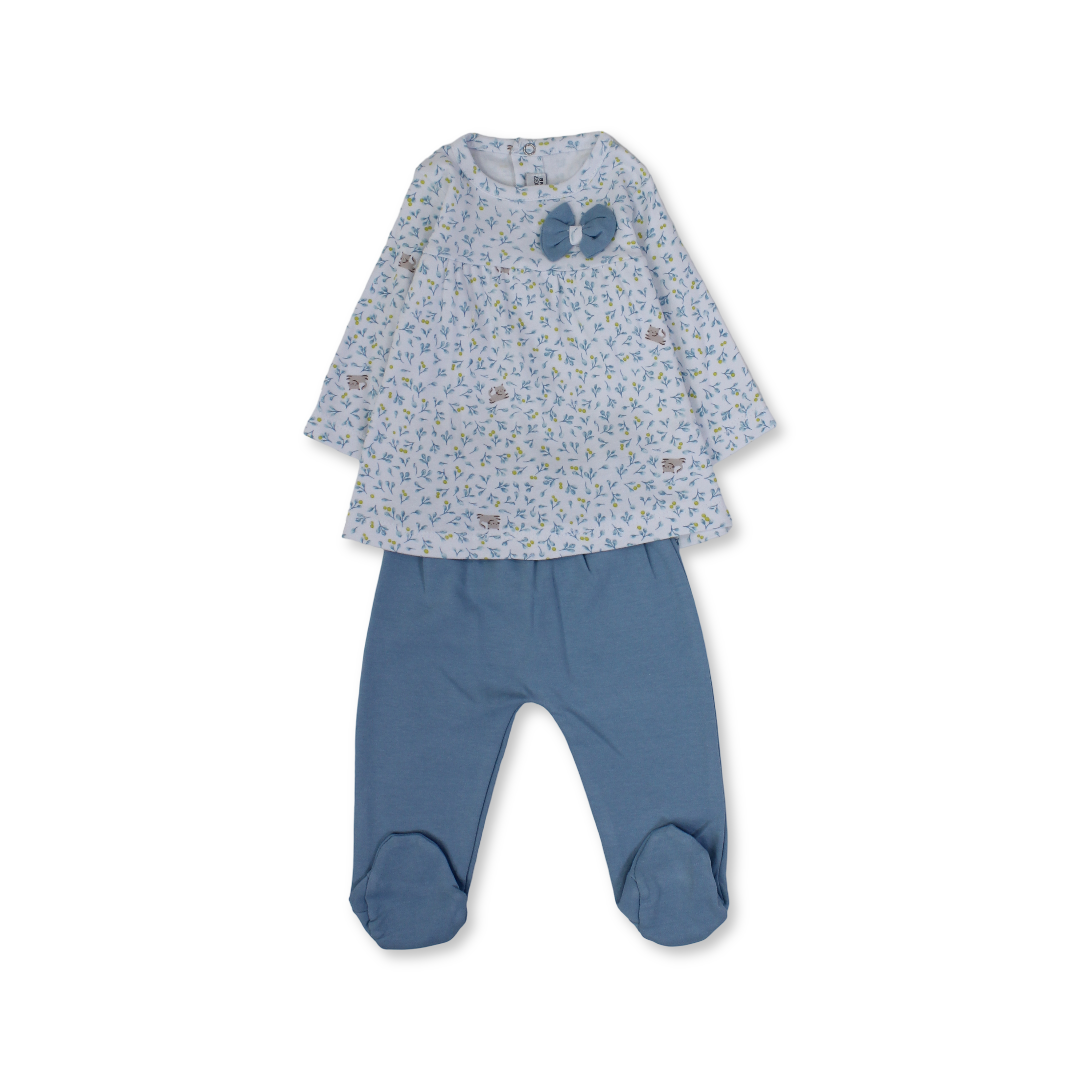 Baby Girls Cotton Pajama – with Bows Design