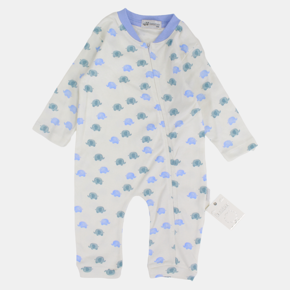 Baby Elephants Long-Sleeved Footless Onesie