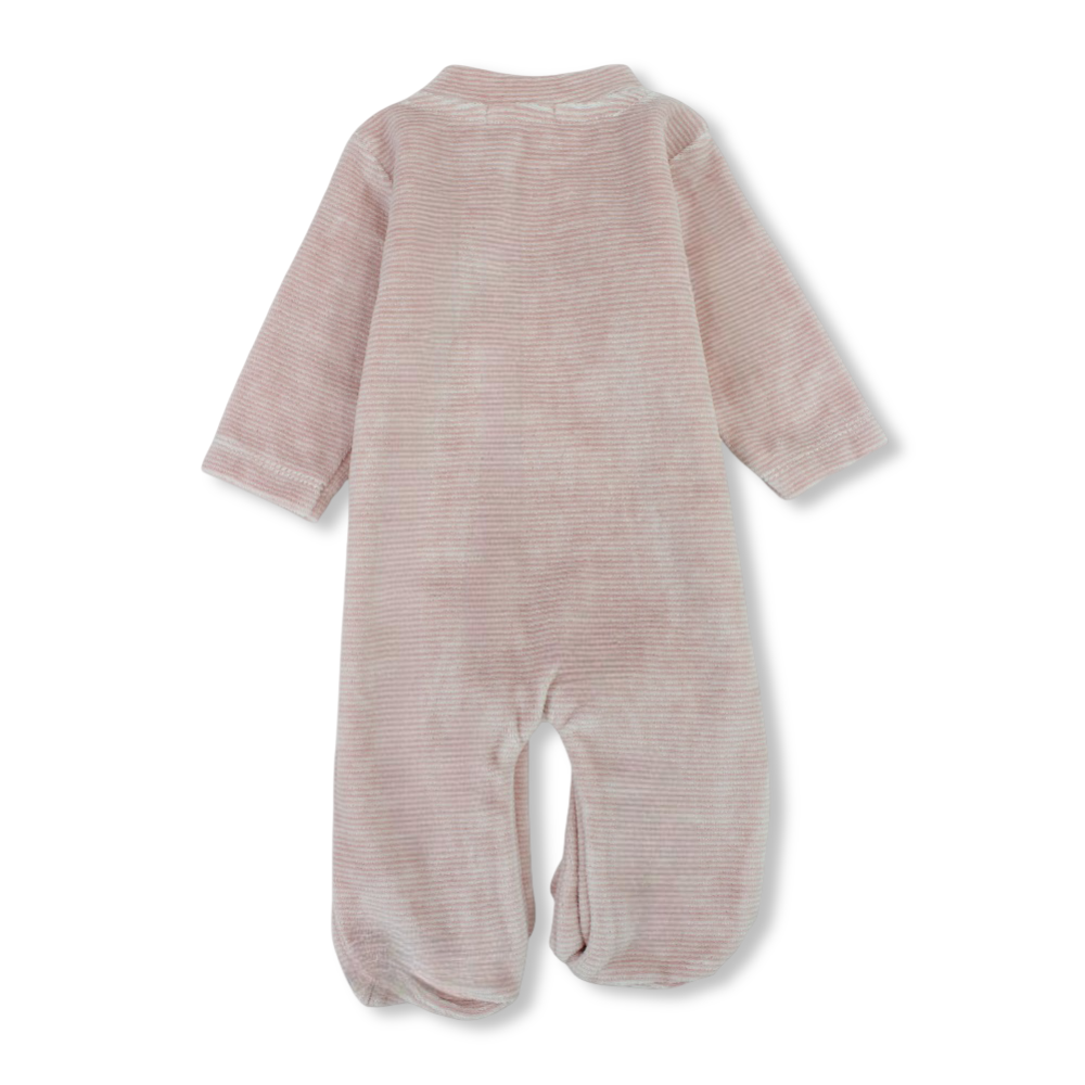 Baby Girls Velvet Baby Footie – Ballerina Design