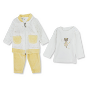 Baby Girls Velvet 3-Piece Outfit Set – Ballerina Design