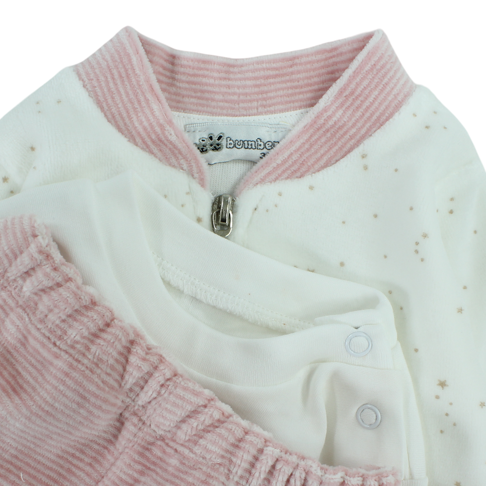 Baby Girls Velvet 3-Piece Outfit Set – Ballerina Design