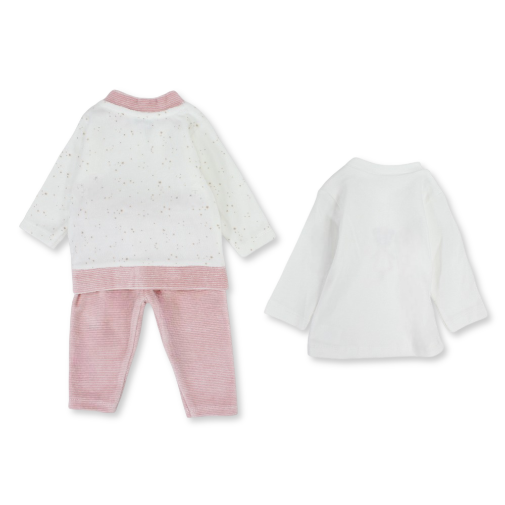 Baby Girls Velvet 3-Piece Outfit Set – Ballerina Design