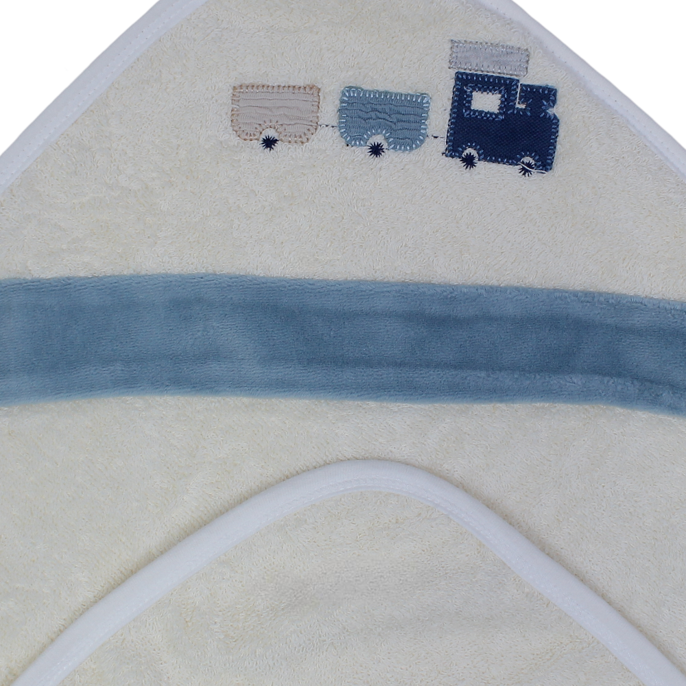 Cotton Hooded Towel – Train Embroidery