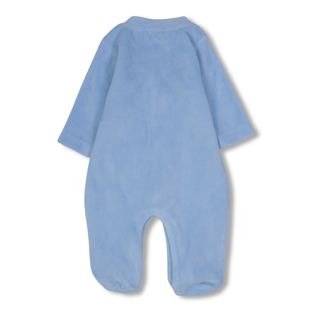 Baby Boys Velvet Baby Footie – Bunny Embroidery