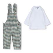 Unisex Baby 2-Piece Outfit Set – Checkered Overall Design
