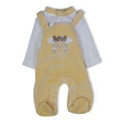 Baby Girls Velvet Baby Footie – Fairies Embroidery