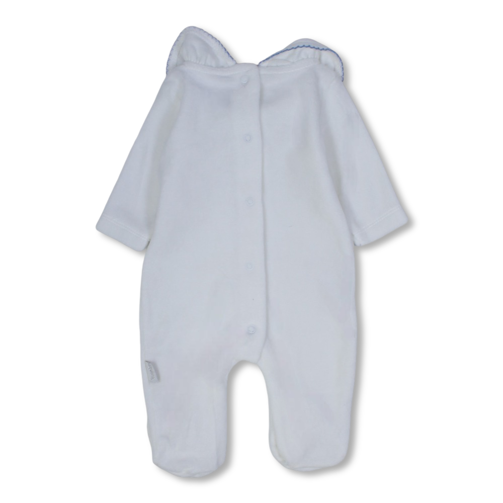 Baby Girls Velvet Baby Footie – Stars & Puppy Embroidery