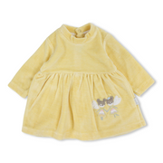 Baby Girls Velvet Dress – with Bee Embroidery