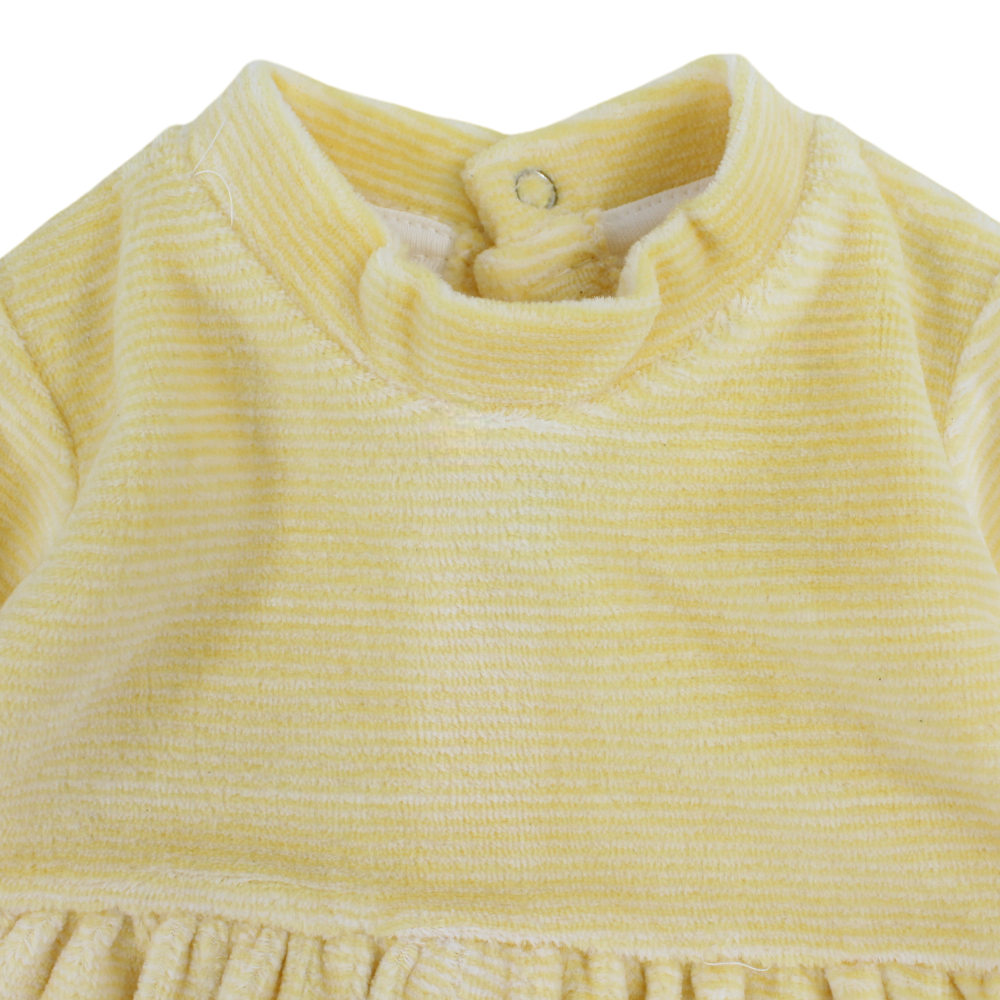 Baby Girls Velvet Dress – with Bee Embroidery