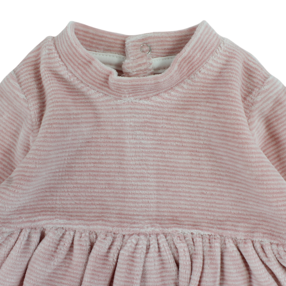 Baby Girls Velvet Dress – with Bee Embroidery