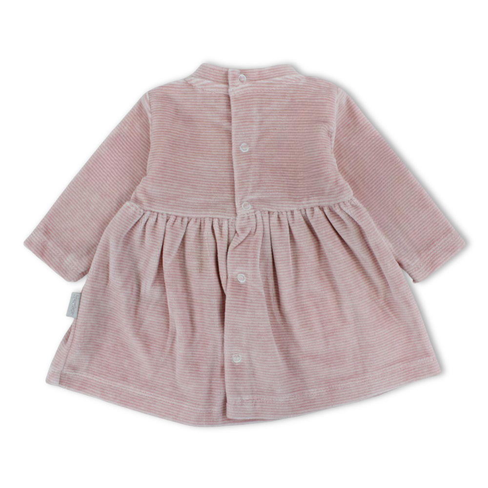 Baby Girls Velvet Dress – with Bee Embroidery