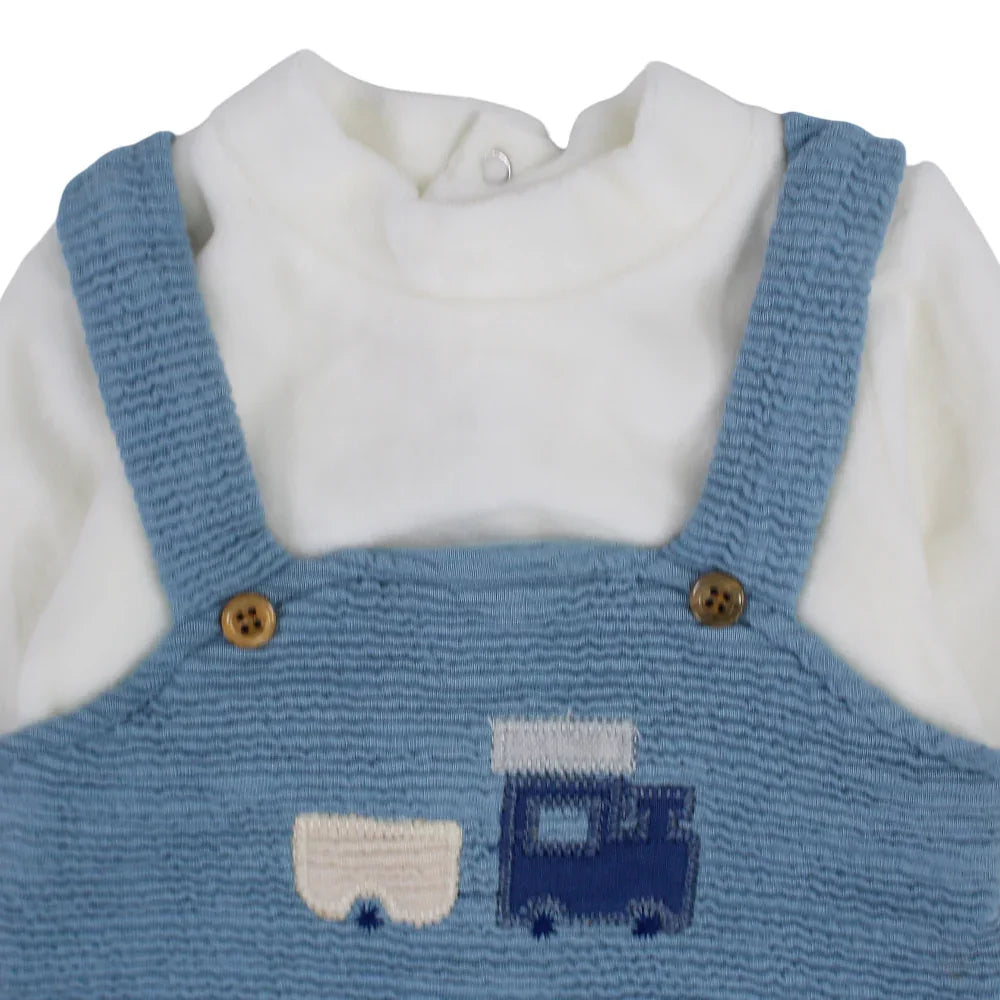 Baby Boys Velvet Baby Footie – Car Design