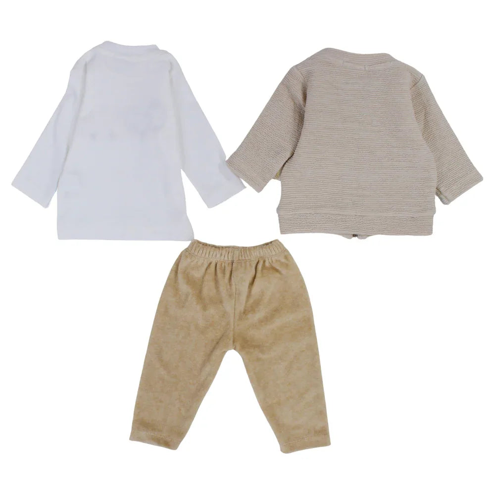 Baby Boys Velvet 3-Piece Outfit Set – Car Design