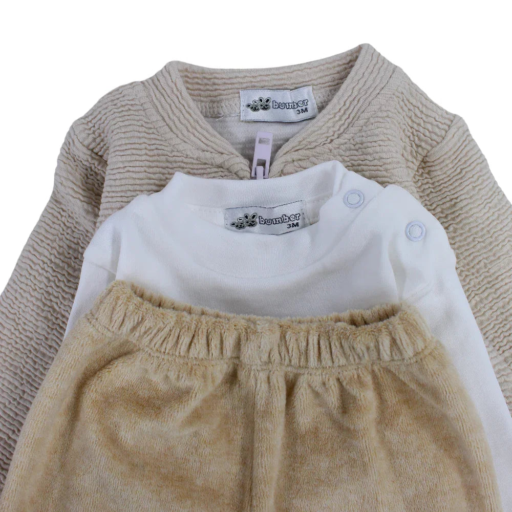 Baby Boys Velvet 3-Piece Outfit Set – Car Design